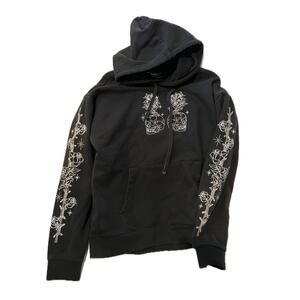 Forever 21 Buena Suerte Para Siempre Skulls Hoodie Mens Med